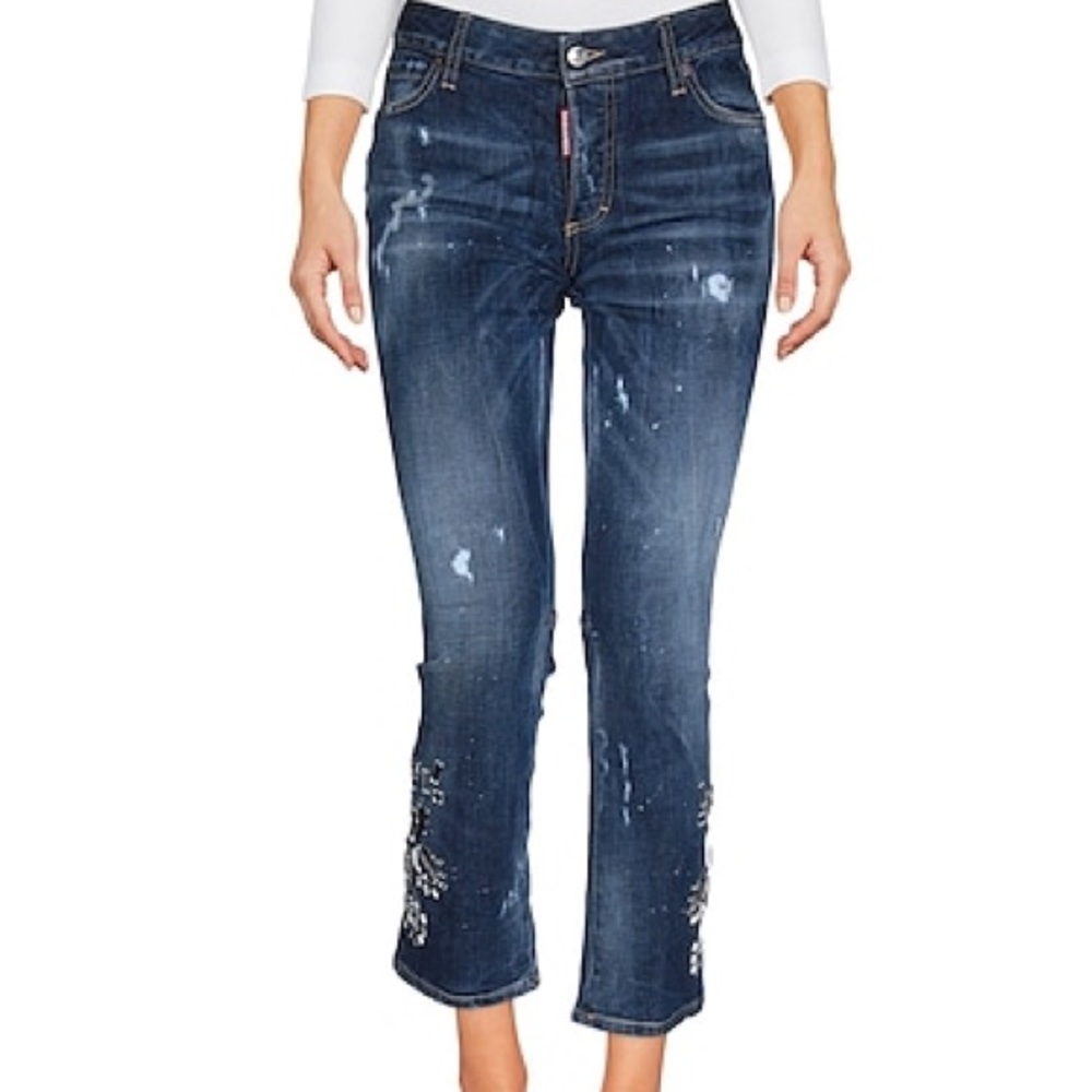 DSQUARED2 Runway Flare cropped mirrored jeans